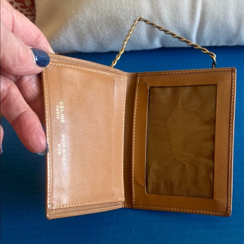 Celine Tan and Brown Logo Card Holder